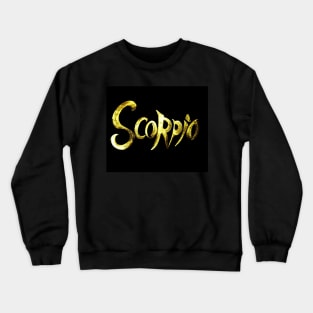 SCORPIO HOROSCOPE, BIRTH SIGN TAROT GOLD INK  ON BLACK Crewneck Sweatshirt